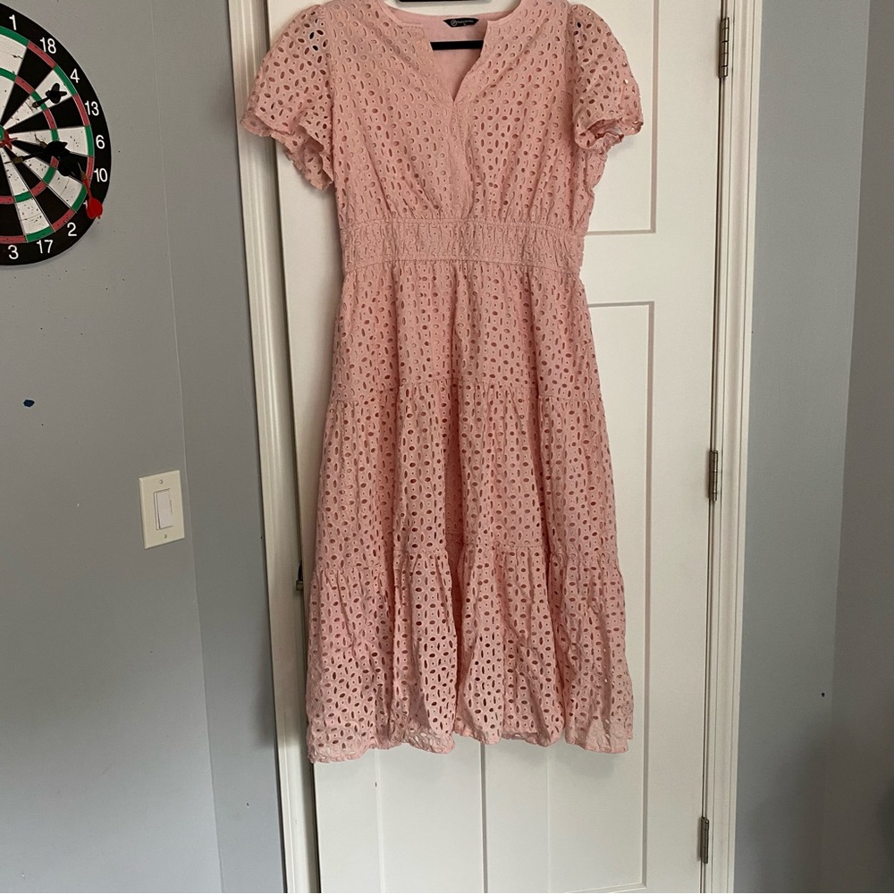 Elegant Pink midi Dress